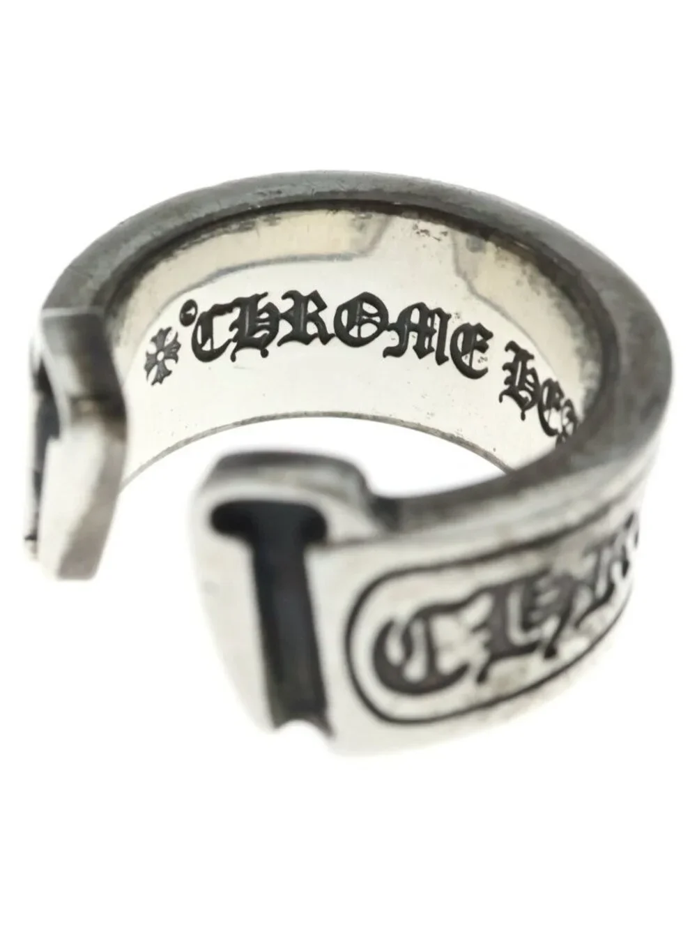 Chrome Hearts LG Scroll Label Ring Silver